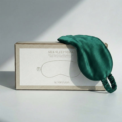SunnySass 22 Momme Mulberry Silk Sleep Mask — Hunter Green (Forest Whisper)