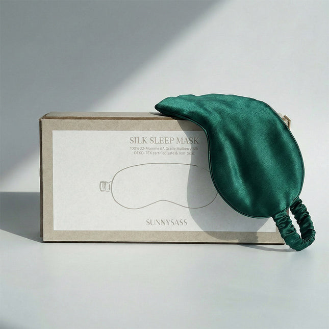 SunnySass 22 Momme Mulberry Silk Sleep Mask — Hunter Green (Forest Whisper)