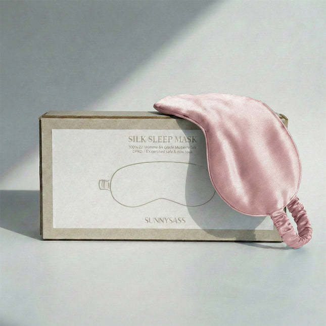 SunnySass 22 Momme Mulberry Silk Sleep Mask — Powder Blush (Dawn Rose)