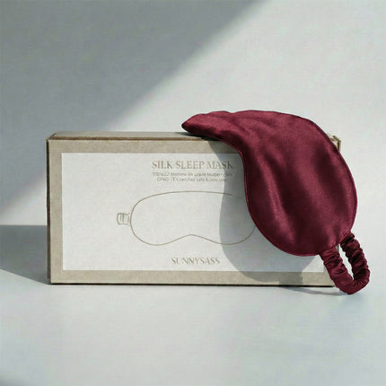 SunnySass 22 Momme Mulberry Silk Sleep Mask — Burgundy (Bordeaux Nocturne)