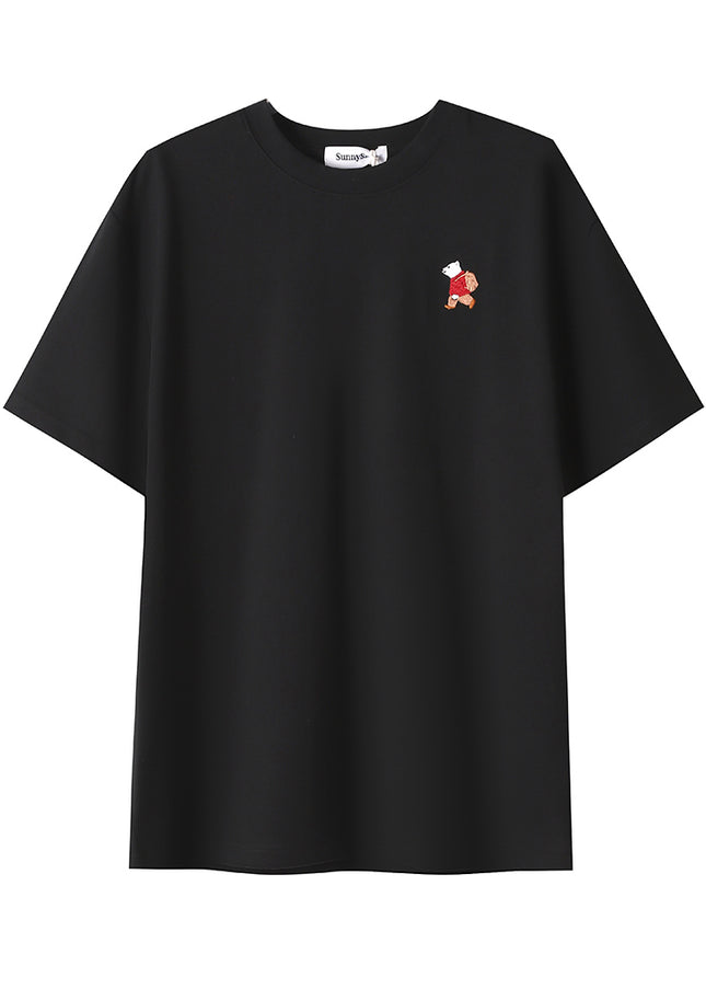 Sunlit Peaks — Su-Embroidered UV-Reactive T-Shirt -Black - SunnySass