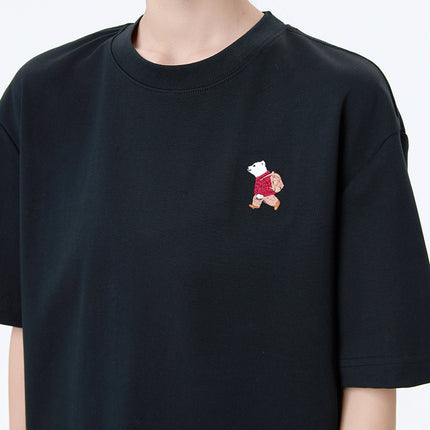 Sunlit Peaks — Su-Embroidered UV-Reactive T-Shirt -Black - SunnySass