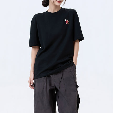 Sunlit Peaks — Su-Embroidered UV-Reactive T-Shirt -Black - SunnySass