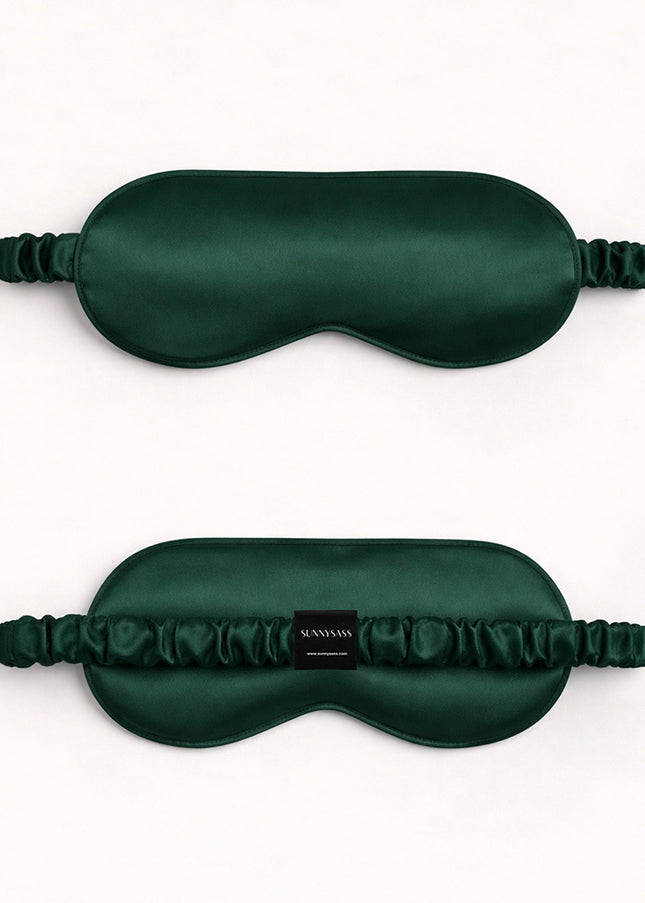 SunnySass 22 Momme Mulberry Silk Sleep Mask — Hunter Green (Forest Whisper)