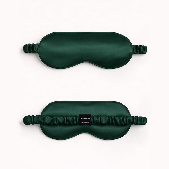 SunnySass 22 Momme Mulberry Silk Sleep Mask — Hunter Green (Forest Whisper)