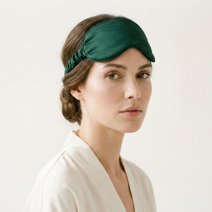 SunnySass 22 Momme Mulberry Silk Sleep Mask — Hunter Green (Forest Whisper)