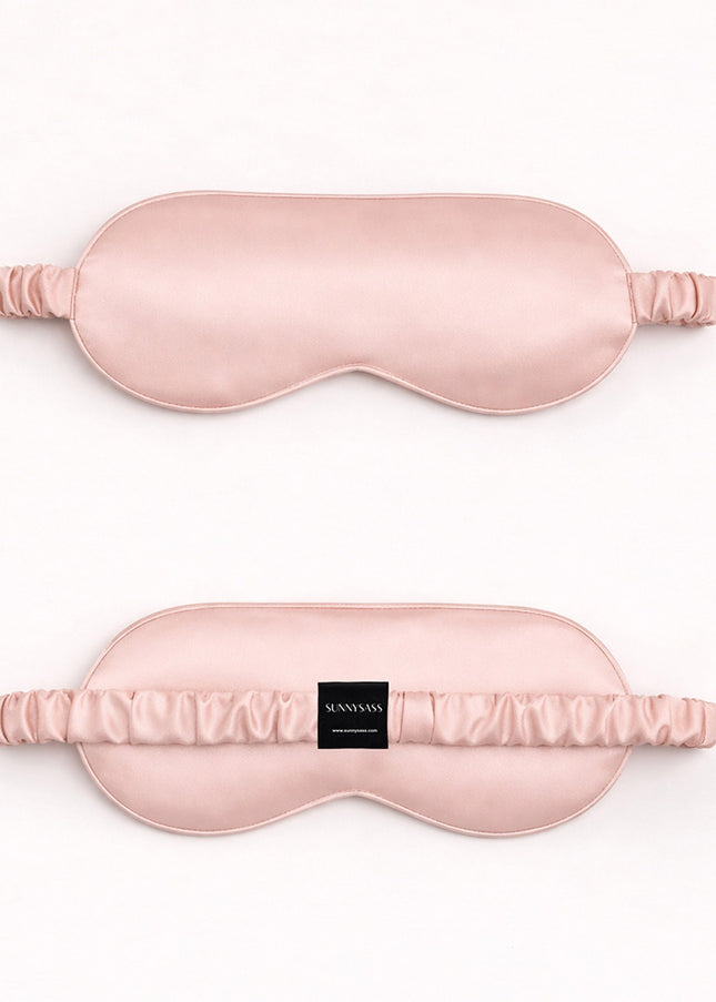 SunnySass 22 Momme Mulberry Silk Sleep Mask — Powder Blush (Dawn Rose)