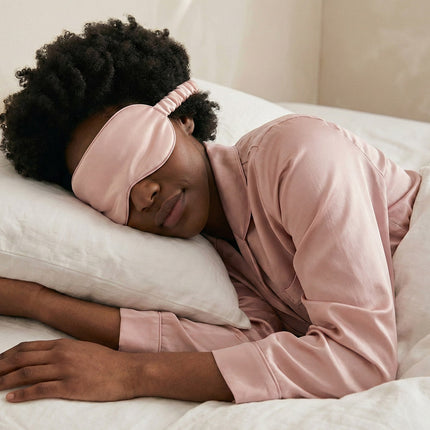 SunnySass 22 Momme Mulberry Silk Sleep Mask — Powder Blush (Dawn Rose)