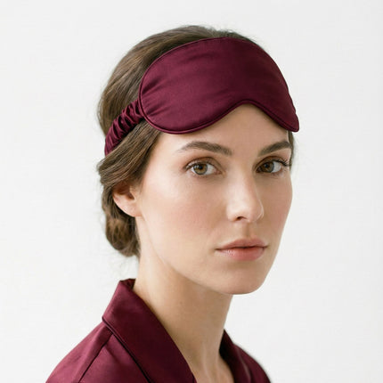 SunnySass 22 Momme Mulberry Silk Sleep Mask — Burgundy (Bordeaux Nocturne)