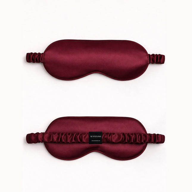 SunnySass 22 Momme Mulberry Silk Sleep Mask — Burgundy (Bordeaux Nocturne)