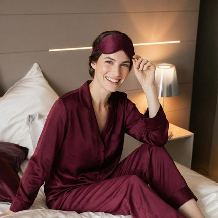 SunnySass 22 Momme Mulberry Silk Sleep Mask — Burgundy (Bordeaux Nocturne)