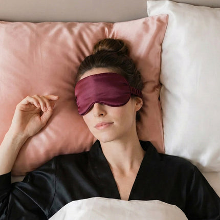 SunnySass 22 Momme Mulberry Silk Sleep Mask — Burgundy (Bordeaux Nocturne)