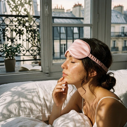 SunnySass 22 Momme Mulberry Silk Sleep Mask — Powder Blush (Dawn Rose)