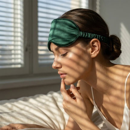 SunnySass 22 Momme Mulberry Silk Sleep Mask — Hunter Green (Forest Whisper)