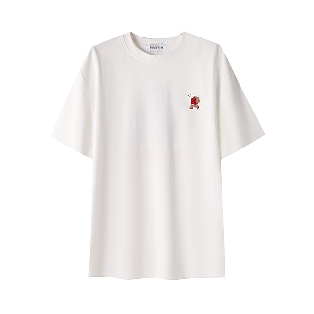 Sunlit Peaks — Su-Embroidered UV-Reactive T-Shirt -White - SunnySass