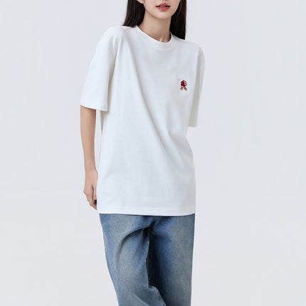 Sunlit Peaks — Su-Embroidered UV-Reactive T-Shirt -White - SunnySass