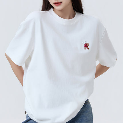 Sunlit Peaks — Su-Embroidered UV-Reactive T-Shirt -White - SunnySass