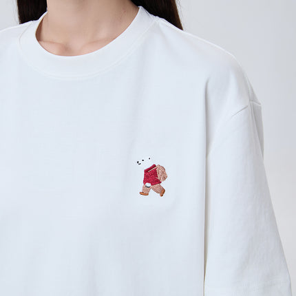 Sunlit Peaks — Su-Embroidered UV-Reactive T-Shirt -White - SunnySass